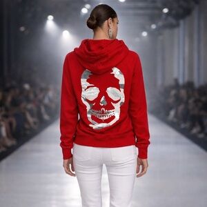 Zadig & Voltaire Clipper Camo Skull Hoodie NWT